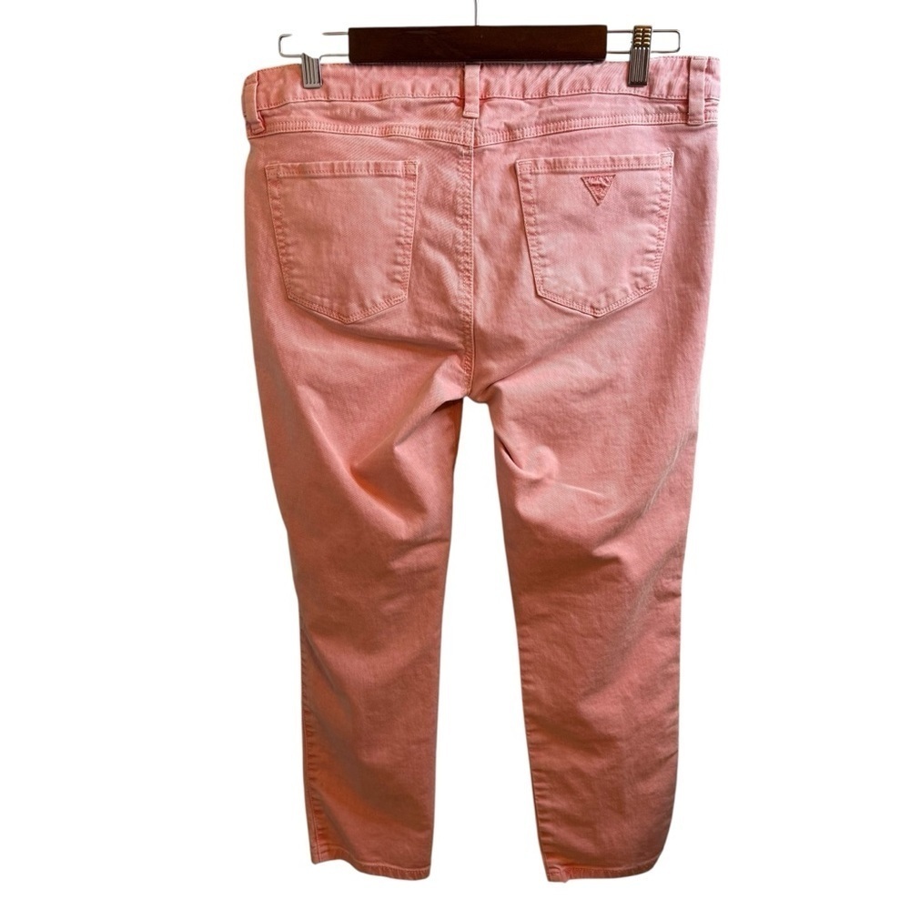Guess Vintage Pink Wash Ankle Cropped Brittney Jeans with Stretch Y2K 90s - Picture 4 of 10